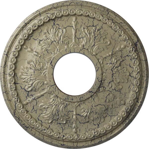 Ekena Millwork Tirana Medallion (Canopies up to 4 3/4"), 13 7/8"OD x 3 3/4"ID x 1 1/4"P, Castle Stone Crackle CM13TICSC - main